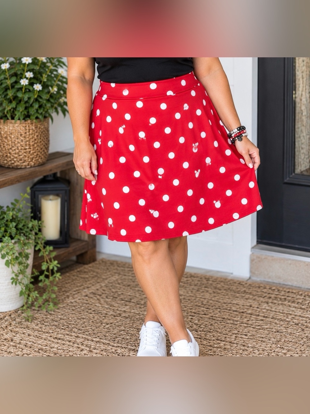 NWOT Disney Minnie Mouse Red Polka Dot Stretch Skirt Size 3 A34